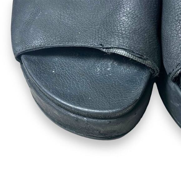 Eileen Fisher Women's Black Leather Platform Slingback Sandals Size 10 - Picture 5 of 5